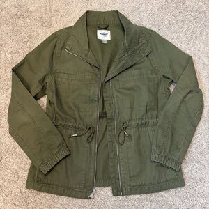 Drawstring waist utility jacket